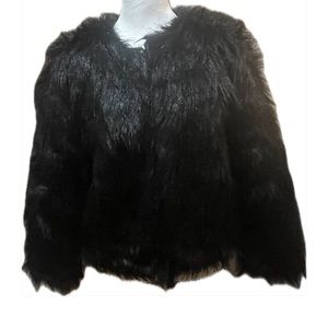 Faux Fur Black Jacket Size XS